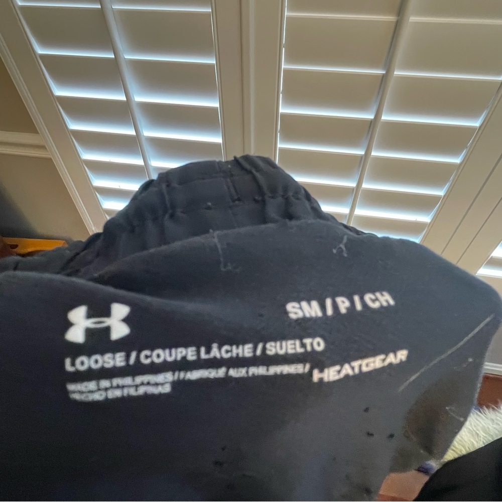 Under Armour Women's Black Shorts with White Trim - Picture 3 of 3